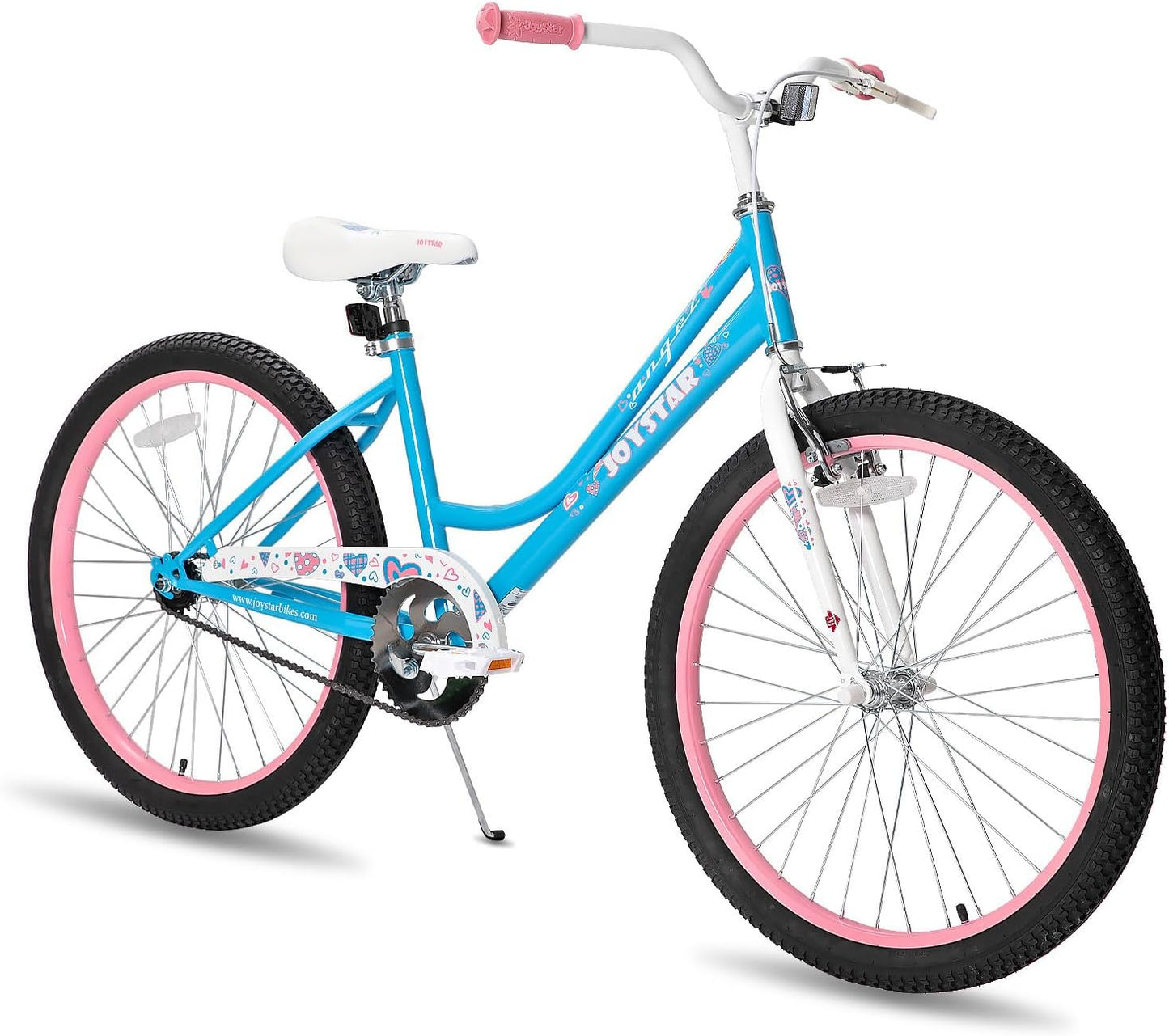 JOYSTAR Angel Girls Bike for Toddlers and Kids Ages 2-13 Years Old, 12 14 16 18 20 Inch Kids Bike with Training Wheels & Basket, 20 24 Inch Girls Bicycle with Handbrake & Kickstand